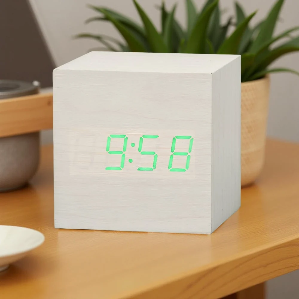 Digital Alarm Clock Modern Design Cube Shape Led Alarm Clock - Image 5